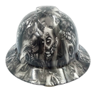 White Zombie Art Custom Hydro Dipped Full Brim Hard Hat - Front View