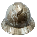 Desert Storm Digital Extreme Camo Custom Hydro Dipped Full Brim Hard Hat - Front View