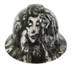 Day Of Dead Girls Tattoo Style Custom Hydro Dipped Full Brim Hard Hat - Front View