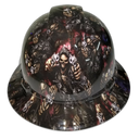 Shadow Assassin Art Custom Hydro Dipped Full Brim Hard Hat - Front View