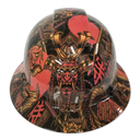 Japanese Foo Dog Koi Fish Custom Hydro Dipped Full Brim Hard Hat - Front View