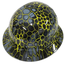 Hectick Camo Abstract Urban Design Custom Hydro Dipped Full Brim Hard Hat - Front View