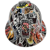 Oil Field Extreme Sticker Bomb Custom Hydro Dipped Full Brim Hard Hat - Front View
