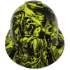 Lime Green After Death Custom Hydro Dipped Full Brim Hard Hat - Front View