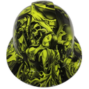 Lime Green After Death Custom Hydro Dipped Full Brim Hard Hat - Front View