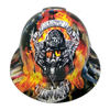Firefighter First In Last Out Custom Hydro Dipped Full Brim Hard Hat - Front View