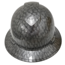 Forged Carbon Fiber Custom Hydro Dipped Full Brim Hard Hat - Front View