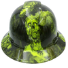 Bio Hazard Zombie Custom Hydro Dipped Full Brim Hard Hat - Front View