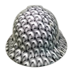 White Acid Trip Geometric Camo Custom Hydro Dipped Full Brim Hard Hat - Front View