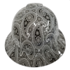 Black And White Bandanna Custom Hydro Dipped Full Brim Hard Hat - Front View