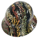 Animal Wild Kingdom Print Snake Skin Custom Hydro Dipped Full Brim Hard Hat - Front View