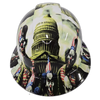 American Clown Show Democratic Clowns Custom Hydro Dipped Full Brim Hard Hat - Front View