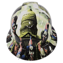American Clown Show Democratic Clowns Custom Hydro Dipped Full Brim Hard Hat - Front View