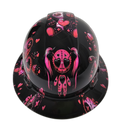 Hot Pink Voodoo Dolls Custom Hydro Dipped Full Brim Hard Hat - Front View