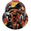 Pepperoni Pizza And The Cheesest Band Custom Hydro Dipped Full Brim Hard Hat - Front View