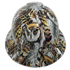 Snow Owl Camo Nature Animals Custom Hydro Dipped Full Brim Hard Hat - Front View