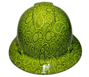 Green Apple Brad Paisleys Custom Hydro Dipped Full Brim Hard Hat - Front View