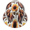 Highland Cows Sunflower Fields Custom Hydro Dipped Full Brim Hard Hat - Front View