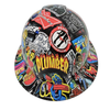 Plumbers Sticker Bomb Custom Hydro Dipped Full Brim Hard Hat - Front View