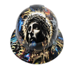 Jesus Light Of The World Full Color Nice Custom Hydro Dipped Full Brim Hard Hat - Front View