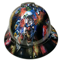 Big Bad Boss Man Clowns Custom Hydro Dipped Full Brim Hard Hat - Front View