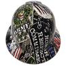 Military Army Dog Tags Custom Hydro Dipped Full Brim Hard Hat - Front View
