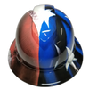 True Embroidered American Flag Realist Custom Hydro Dipped Full Brim Hard Hat - Front View