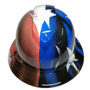 True Embroidered American Flag Realist Custom Hydro Dipped Full Brim Hard Hat - Front View