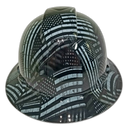 American Flag Black Ops Recon Custom Hydro Dipped Full Brim Hard Hat - Front View