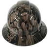 Morning Wood Bad Bones Woody Custom Hydro Dipped Full Brim Hard Hat - Front View