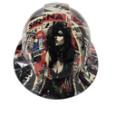 Sirena Pop Art Big Cock Collage Custom Hydro Dipped Full Brim Hard Hat - Front View
