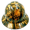 Petrified Wood Dead Wood Skulls Custom Hydro Dipped Full Brim Hard Hat - Front View