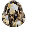 Wolves Of Nature Wolf Coyote Custom Hydro Dipped Full Brim Hard Hat - Front View