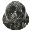 Mason Masonic Lodge Custom Hydro Dipped Full Brim Hard Hat - Front View