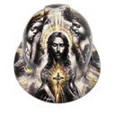 Jesus With Cherubs Live In The Light custom hydro dipped hard hat - front view