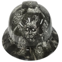 White Melting Zombies Custom Hydro Dipped Full Brim Hard Hat - Front View