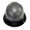 Blacked Out Silver Carbon Fiber Custom Hydro Dipped Full Brim Hard Hat - Front View