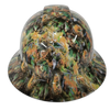 420 WEED HEAD realistic kush Custom Hydro Dipped Full Brim Hard Hat - Front View