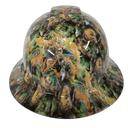 420 WEED HEAD realistic kush Custom Hydro Dipped Full Brim Hard Hat - Front View