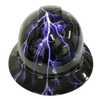 Midnight Lightning Storm Custom Hydro Dipped Full Brim Hard Hat - Front View