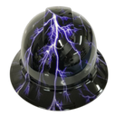 Midnight Lightning Storm Custom Hydro Dipped Full Brim Hard Hat - Front View