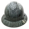 Driftwood Woodgrain Pattern Custom Hydro Dipped Full Brim Hard Hat - Front View