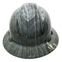 Driftwood Woodgrain Pattern Custom Hydro Dipped Full Brim Hard Hat - Front View