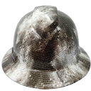 Reptilian 3D Infected Camo Custom Hydro Dipped Full Brim Hard Hat - Front View
