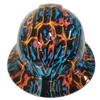 Fire And Ice Color Custom Hydro Dipped Full Brim Hard Hat - Front View