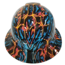 Fire And Ice Color Custom Hydro Dipped Full Brim Hard Hat - Front View