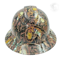 Steam Punk Engineering Camo Custom Hydro Dipped Full Brim Hard Hat - Front View