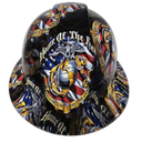 Home Of The Free Because Of The Brave Custom Hydro Dipped Full Brim Hard Hat - Front View