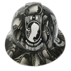 Pow/Mia You Are Not Forgotten USA Custom Hydro Dipped Full Brim Hard Hat - Front View