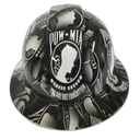 Pow/Mia You Are Not Forgotten USA Custom Hydro Dipped Full Brim Hard Hat - Front View